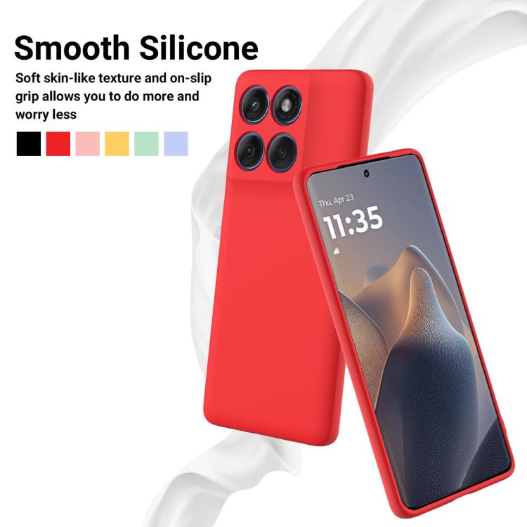 For Motorola Edge 60 Pro Solid Color Liquid Silicone Dropproof Full Coverage Phone Case(Red)