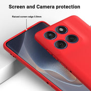 For Motorola Edge 60 Pro Solid Color Liquid Silicone Dropproof Full Coverage Phone Case(Red)