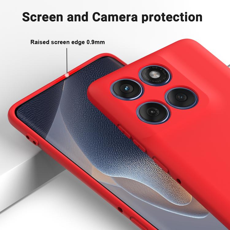 For Motorola Edge 60 Pro Solid Color Liquid Silicone Dropproof Full Coverage Phone Case(Red)
