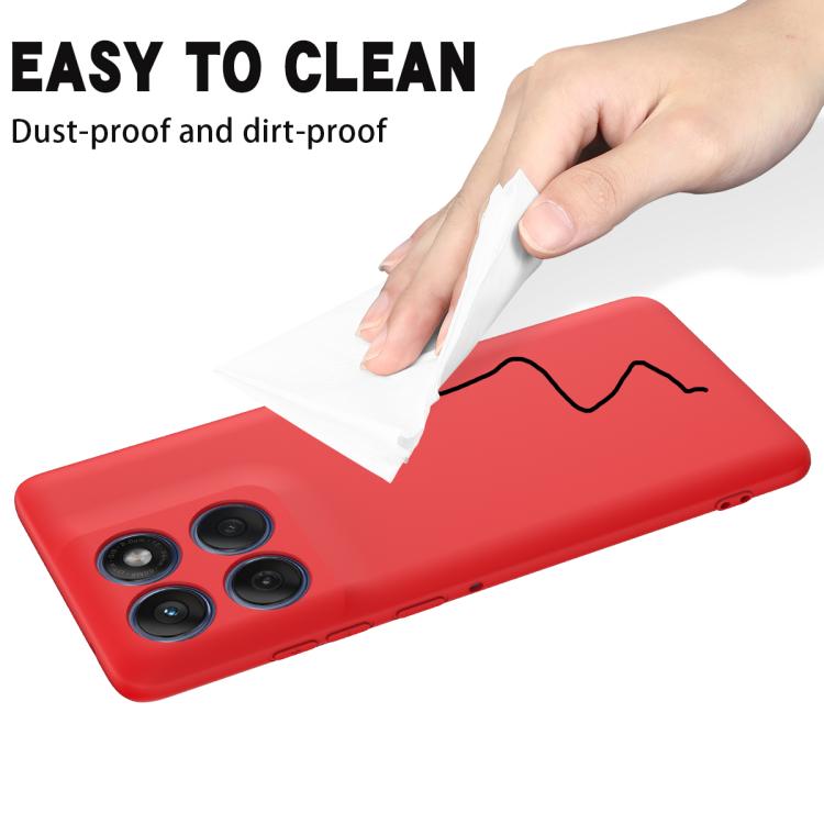 For Motorola Edge 60 Pro Solid Color Liquid Silicone Dropproof Full Coverage Phone Case(Red)