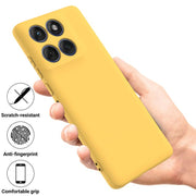 For Motorola Edge 60 Pro Solid Color Liquid Silicone Dropproof Full Coverage Phone Case(Yellow)