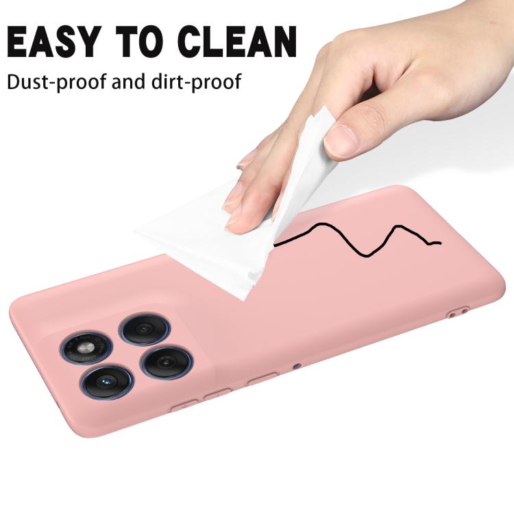 For Motorola Edge 60 Pro Solid Color Liquid Silicone Dropproof Full Coverage Phone Case(Pink)