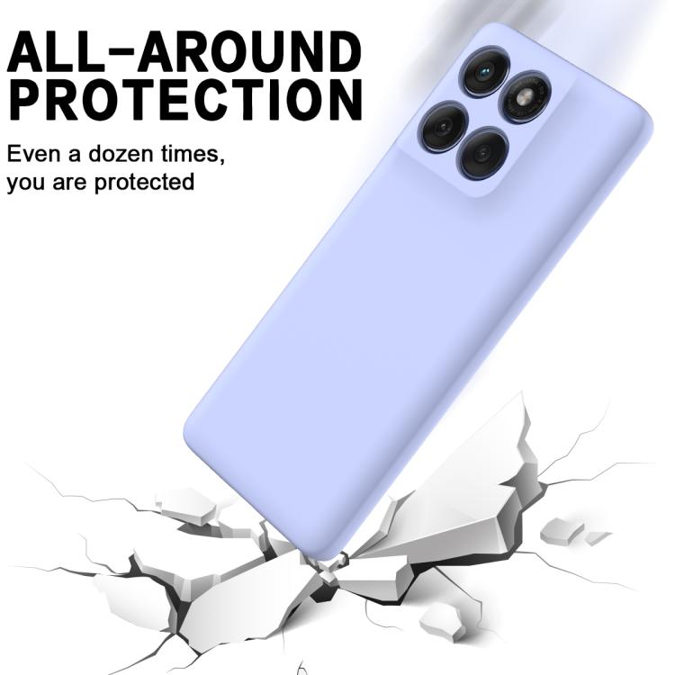 For Motorola Edge 60 Pro Solid Color Liquid Silicone Dropproof Full Coverage Phone Case(Purple)