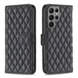 For Samsung Galaxy S25 Ultra 5G Diamond Lattice Wallet Flip Leather Phone Case(Black) - Galaxy S25 Ultra 5G Cases by PMC Jewellery | Online Shopping South Africa | PMC Jewellery | Buy Now Pay Later Mobicred