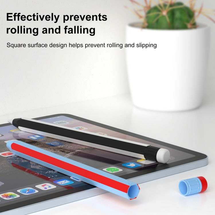 For Apple Pencil 2 / Pencil Pro Colorful Pencil Style Stylus Silicone Protective Case(Sapphire Blue Cyan)