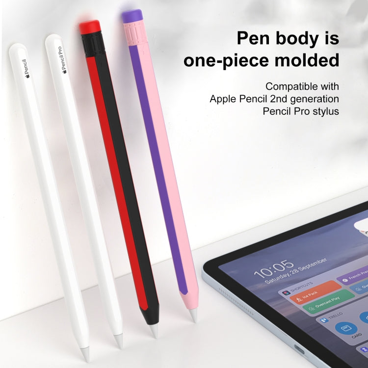 For Apple Pencil 2 / Pencil Pro Colorful Pencil Style Stylus Silicone Protective Case(Sapphire Blue Cyan)
