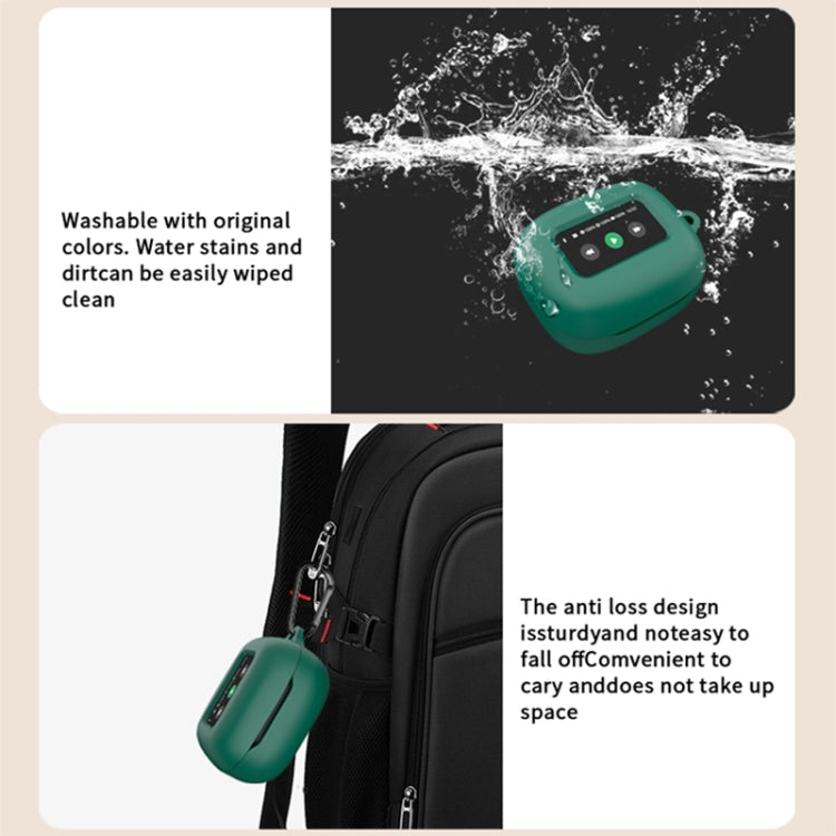 For JBL Live Beam 3 Wireless Bluetooth Earphones Silicone Protective Case(Dark Green)