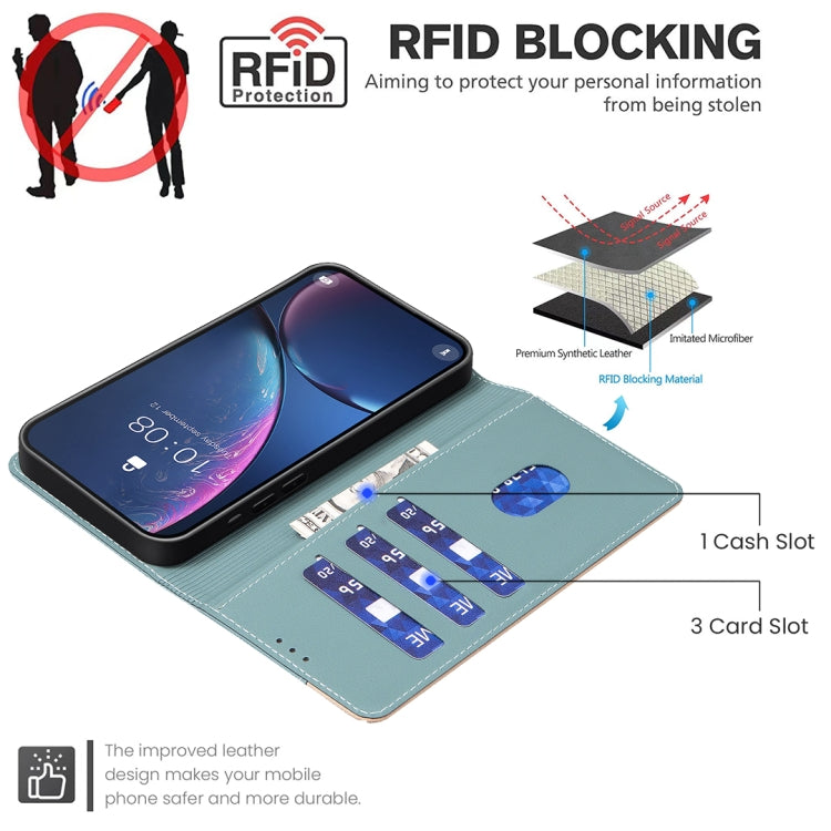 For Google Pixel 9 Pro Color Matching RFID Anti-theft Leather Phone Case(Green)