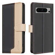 For Google Pixel 9 Pro Color Matching RFID Anti-theft Leather Phone Case(Black)