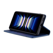 For Samsung Galaxy S24 FE 5G AZNS Magnetic Calf Texture Flip Leather Phone Case(Dark Blue)