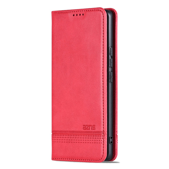 For Samsung Galaxy S25 Ultra 5G AZNS Magnetic Calf Texture Flip Leather Phone Case(Red)