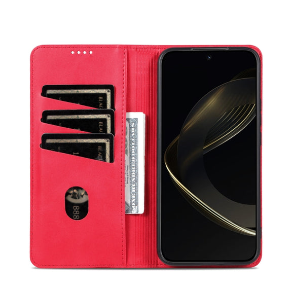 For Samsung Galaxy S25 Ultra 5G AZNS Magnetic Calf Texture Flip Leather Phone Case(Red)