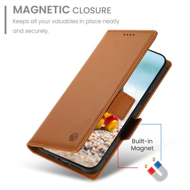 For Google Pixel 9 Pro Side Buckle Magnetic Frosted Leather Phone Case(Brown)