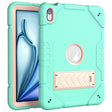 For iPad Air 11 2024 Armor Holder Silicone Hybrid PC Tablet Case(Mint Green Gold) - iPad Air 11 2024 Cases by PMC TechLife | Online Shopping South Africa | PMC TechLife | Buy Now Pay Later Mobicred