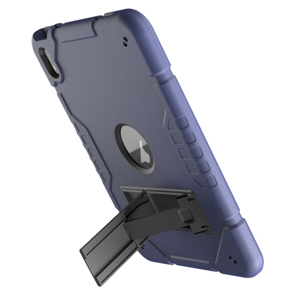 For iPad Air 11 2024 Armor Holder Silicone Hybrid PC Tablet Case(Navy Blue Black)