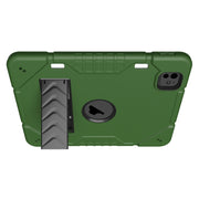 For iPad Pro 11 2024 Armor Holder Silicone Hybrid PC Tablet Case(Army Green Black)