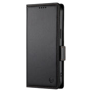 For iPhone 16e Side Buckle Magnetic Frosted Leather Phone Case(Black)