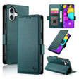 For iPhone 16 Side Buckle Magnetic Frosted Leather Phone Case(Dark Green) - iPhone 16 Cases by PMC TechLife | Online Shopping South Africa | PMC TechLife | Buy Now Pay Later Mobicred