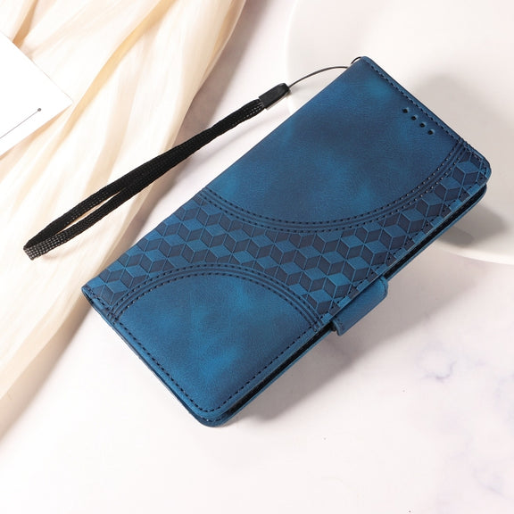 For Google Pixel 9 / 9 Pro Embossed Rhombus Starry Leather Phone Case(Blue)