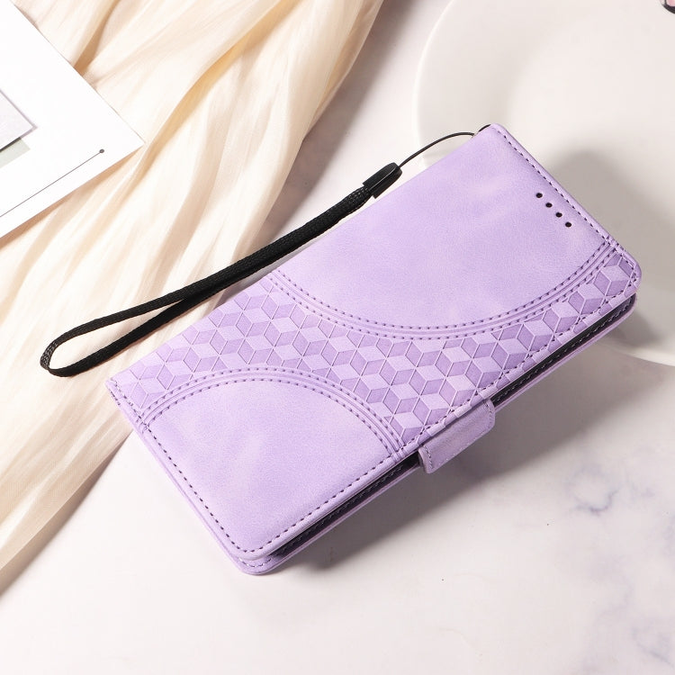 For Google Pixel 9 / 9 Pro Embossed Rhombus Starry Leather Phone Case(Purple)