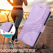 For Google Pixel 9 / 9 Pro Embossed Rhombus Starry Leather Phone Case(Purple)