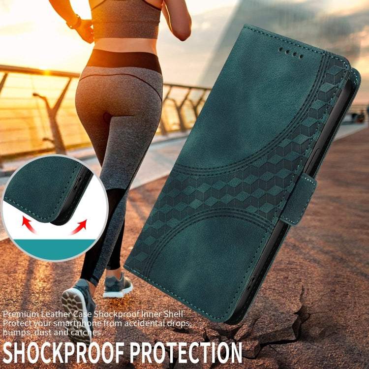 For Google Pixel 9 Pro XL Embossed Rhombus Starry Leather Phone Case(Green)