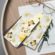 For Xiaomi Redmi K70 Pro / K70 Crystal Texture Colored Drawing Leather Phone Case(Gold Butterfly Epiphyllum)