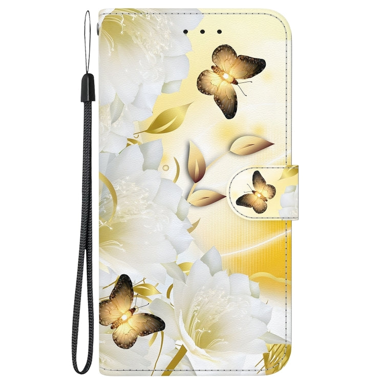 For Xiaomi Redmi K70 Pro / K70 Crystal Texture Colored Drawing Leather Phone Case(Gold Butterfly Epiphyllum)