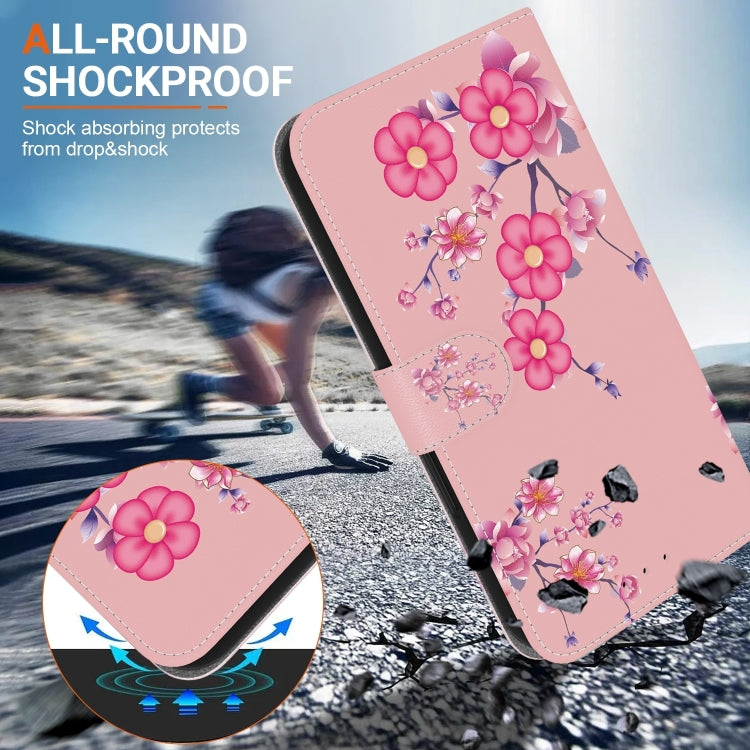 For Xiaomi Redmi K70 Pro / K70 Crystal Texture Colored Drawing Leather Phone Case(Cherry Blossoms)