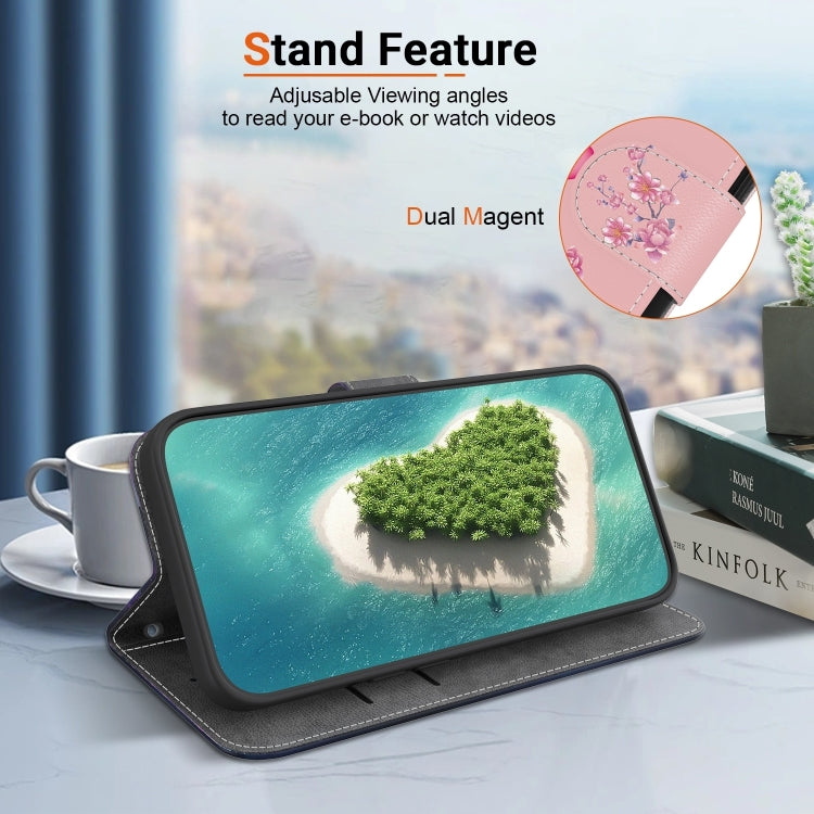 For Xiaomi Redmi K70 Pro / K70 Crystal Texture Colored Drawing Leather Phone Case(Cherry Blossoms)
