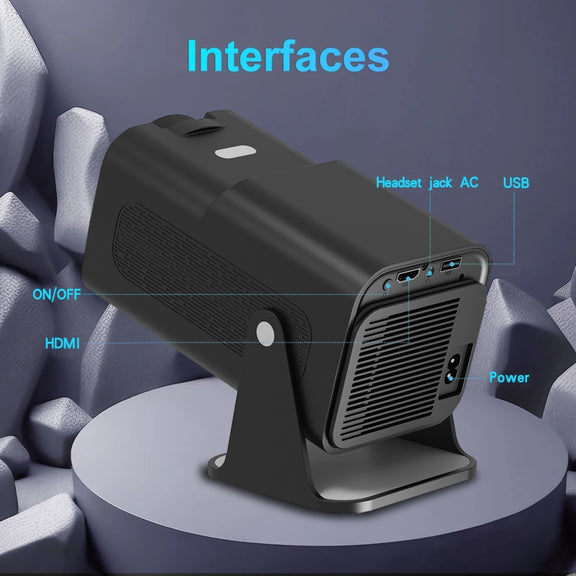 Y6S 4K Android 12.0 Portable Home HD Mini WiFi Projector(US Plug)