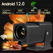 Y6S 4K Android 12.0 Portable Home HD Mini WiFi Projector(US Plug)