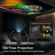 Y6S 4K Android 12.0 Portable Home HD Mini WiFi Projector(US Plug)