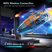 Y6S 4K Android 12.0 Portable Home HD Mini WiFi Projector(US Plug)