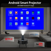 Y6S 4K Android 12.0 Portable Home HD Mini WiFi Projector(US Plug)