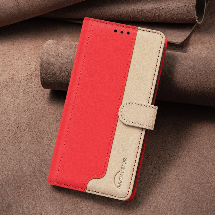 For iPhone 16 Plus Color Matching RFID Anti-theft Leather Phone Case(Red)
