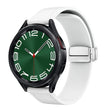 20mm Magnetic Silver Buckle Silicone Leather Watch Band(White) - free shipping - PMC TechLife - Order now!