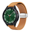 20mm Magnetic Silver Buckle Silicone Leather Watch Band(Light Brown) - free shipping - PMC TechLife - Order now!