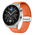 22mm Magnetic Silver Buckle Silicone Leather Watch Band(Orange) - free shipping - PMC TechLife - Order now!