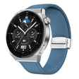 22mm Magnetic Silver Buckle Silicone Leather Watch Band(Blue) - free shipping - PMC TechLife - Order now!