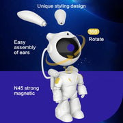 G001 Space Rabbit Starry Sky Projection Lamp Bluetooth Speaker 2 in 1 Laser Light(White)