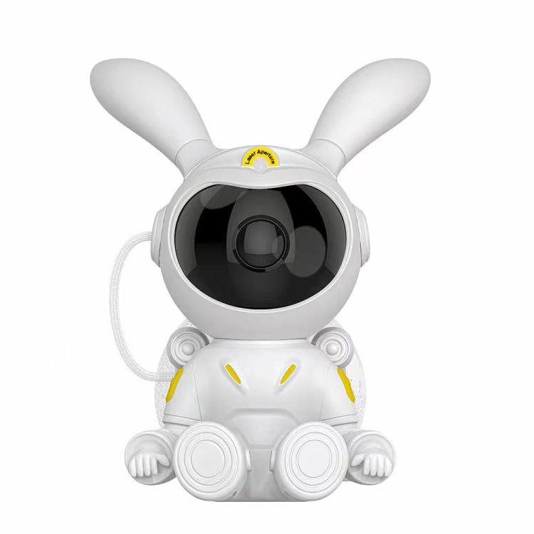 G002 Space Rabbit Starry Sky Projection Lamp Bluetooth Speaker 2 in 1 Laser Light(White)