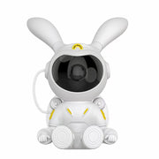 G002 Space Rabbit Starry Sky Projection Lamp Bluetooth Speaker 2 in 1 Laser Light(White)