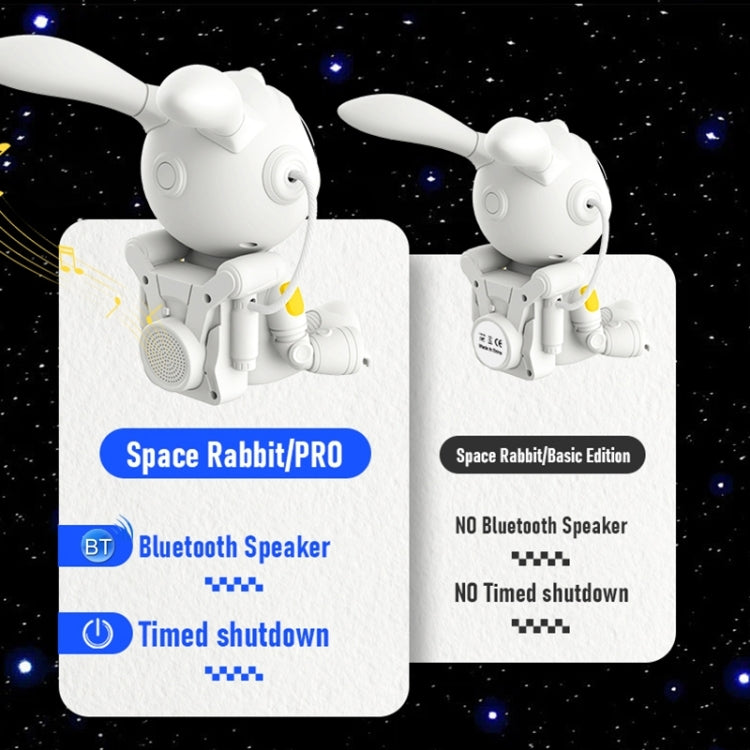 G002 Space Rabbit Starry Sky Projection Lamp Bluetooth Speaker 2 in 1 Laser Light(White)
