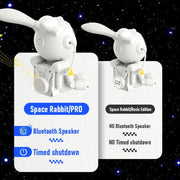 G002 Space Rabbit Starry Sky Projection Lamp Bluetooth Speaker 2 in 1 Laser Light(White)