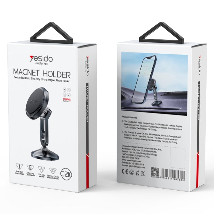 Yesido C210 Double Ball Magnetic Car Holder(Black)