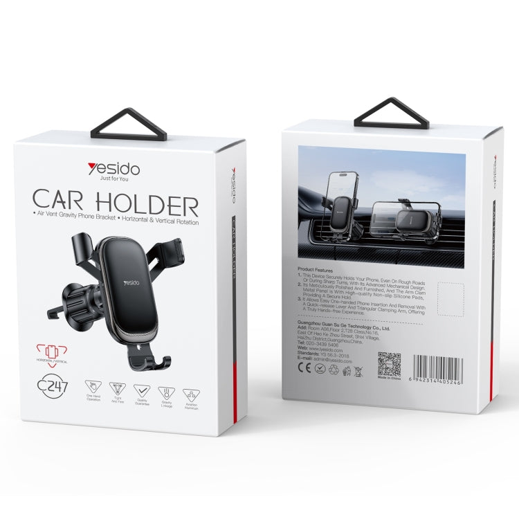 Yesido C247 Air Vent Gravity Car Holder(Black)