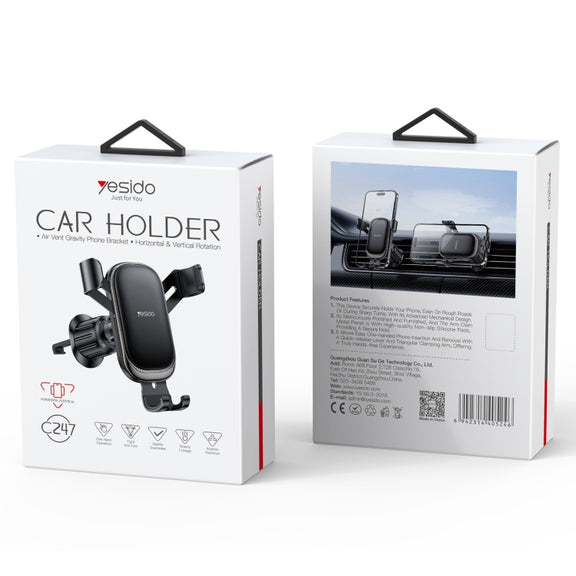 Yesido C247 Air Vent Gravity Car Holder(Black)