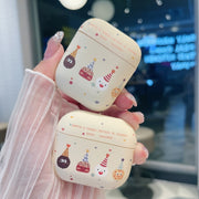 For AirPods Pro Cookies Pattern Earbuds Box Frosted TPU Case(Beige)