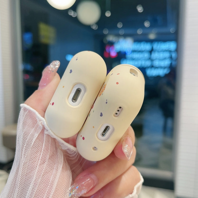 For AirPods Pro Cookies Pattern Earbuds Box Frosted TPU Case(Beige)